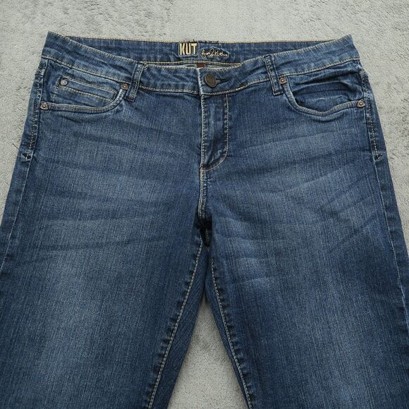 KUT from the Kloth Jeans Women's Size 12 Blue Mid-Rise Straight Denim 27" Inseam - Picture 14 of 16